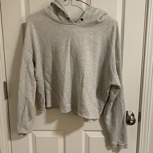 American Eagle Raw Hem Crop Hoodie